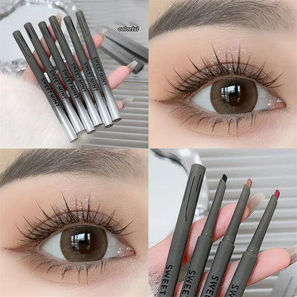 Silky Long-Lasting Waterproof Eyeliner Pencil – Natural Matte Wine Red Eye Makeup Pen