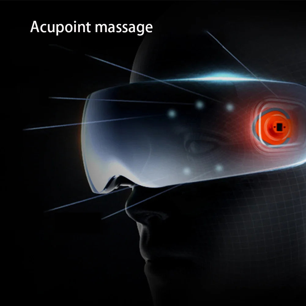 New Eye Massage Device with Heating & Vibration – Acupressure Massager with 12 Heads for Super Relaxation