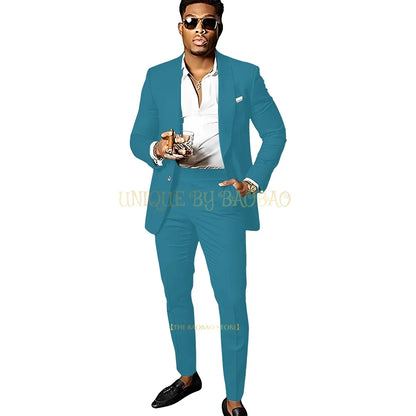 Men's Brown 2 Piece Suit - Shawl Collar Single Breasted Tuxedo Blazer & Pants Set For Wedding, Business & Formal Events