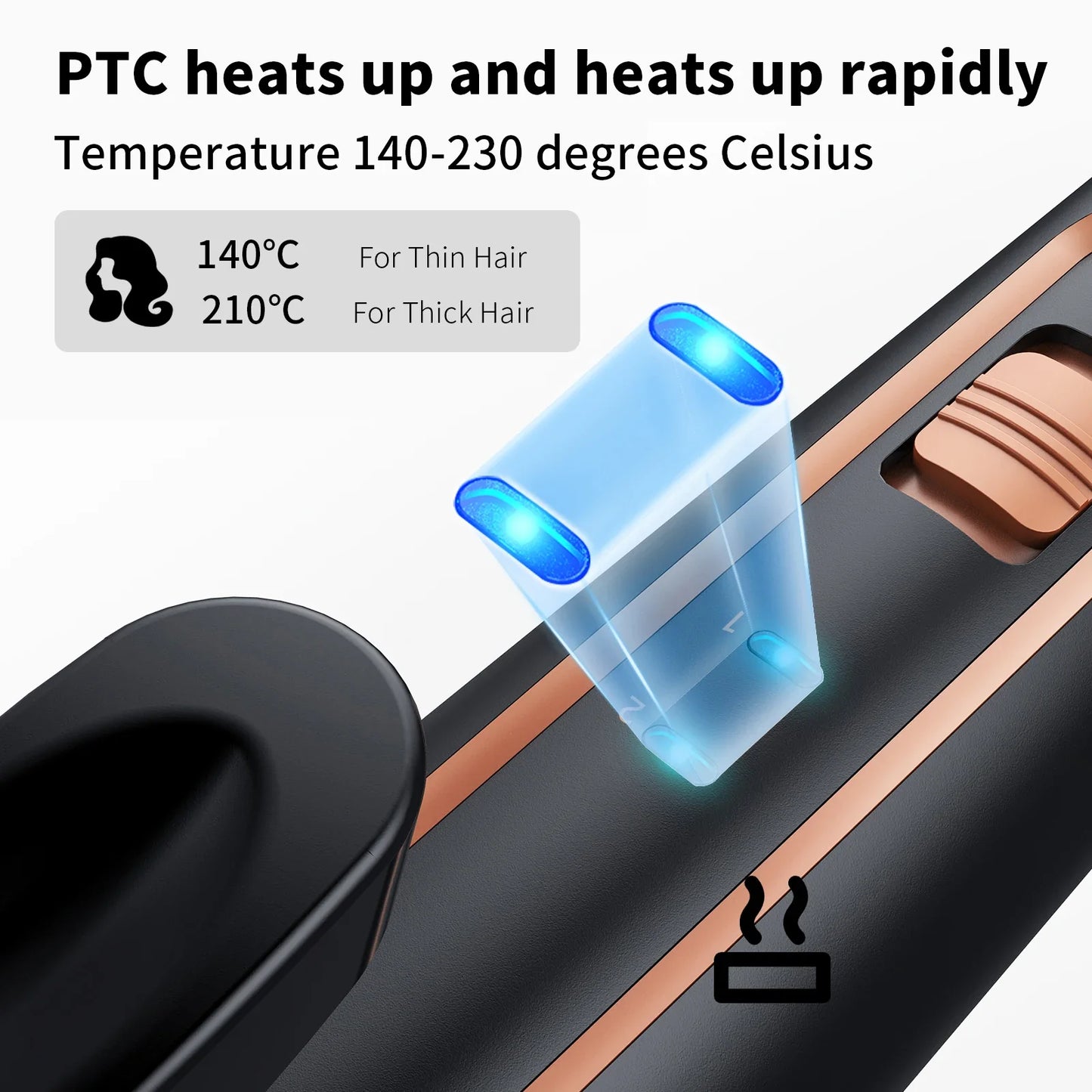 5 in 1 Hair Curler Wand Set with Curling Brush – 0.35” to 1.25” Curling Iron, Heat Resistant Glove & Hair Clips