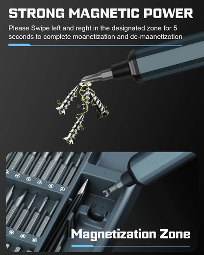 68-in-1 Electric Screwdriver Set – 5 Torque Settings, Precision Power Tool with Magnetic Bits for iPhone, Glasses, Watch, PC