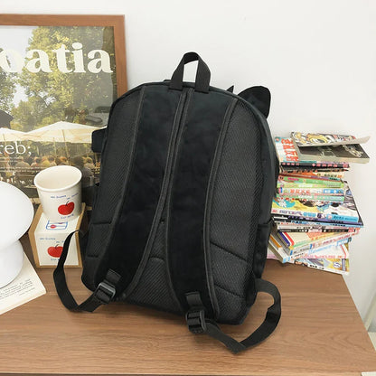 New Fashion Women's Backpack — High-Quality Large Capacity Computer Bag with Cartoon Pattern, Soft Fabric Shoulder Handbag