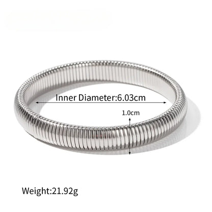 Stainless Steel Flex Snake Chain Cuff Bracelet – 18k Gold Plated Wide Bangle Fashion Jewelry for Women Gifts