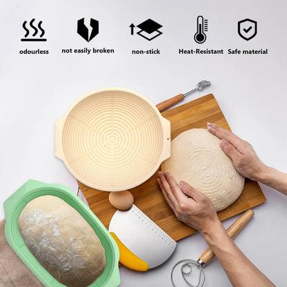 Collapsible Silicone Bread Proofing Basket – Non-Stick Fermentation Basket for Sourdough and Various Bread Baking