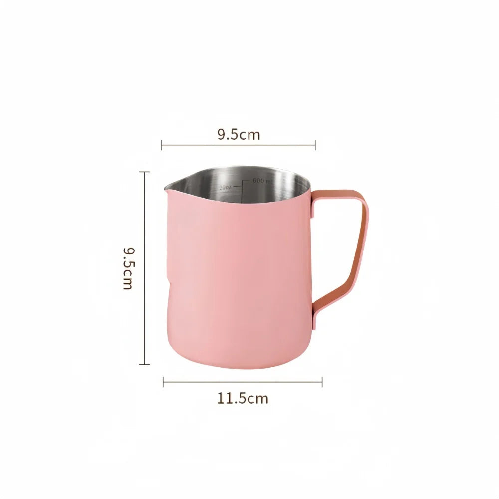 350/600ML Stainless Steel Coffee Milk Frothing Pitcher – Precise Scale Latte Jug for Barista & Professional Cafe Use