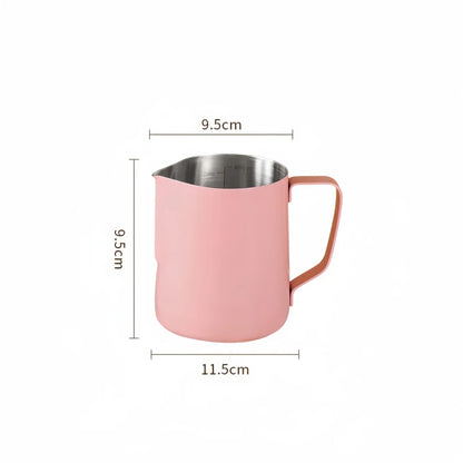 350/600ML Stainless Steel Coffee Milk Frothing Pitcher – Precise Scale Latte Jug for Barista & Professional Cafe Use