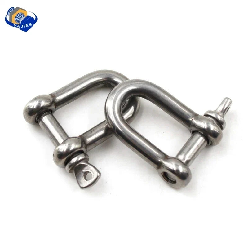 304 Stainless Steel D Shackle - Straight Short Rigging Hook for Boat & Marine Hardware