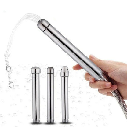 Anal Douche Enema Set – Aluminum Shower with 3 Nozzle Options for Complete Cleansing