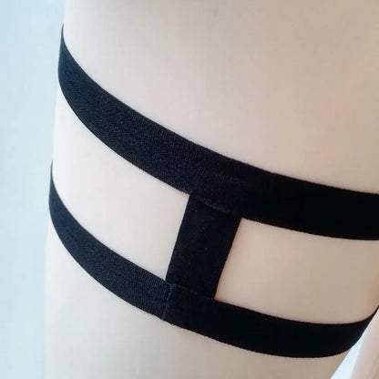 Elastic Cage Chain Leg Garter Belt – Hollow Suspender Strap Harness for Women