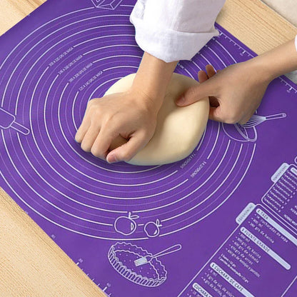 Silicone Pad Baking Mat: 60/50/40cm Sheet for Kneading Dough - Non-Stick Kitchen Tool for Rolling Pizza and Large Dough