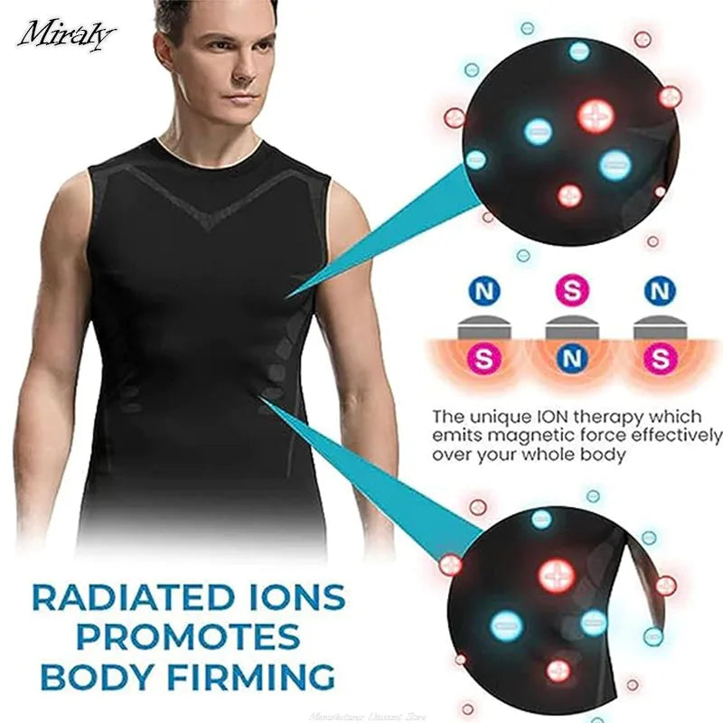 Summer Cool Men's Shaping Vest – Sleeveless Tight Compression Shapewear Tank Top, Breathable Ice Silk Body Shaper