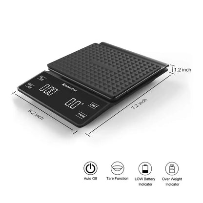 Nano Coffee Scale with Timer – Mini Espresso Scale with Auto Tare and Silicone Protective Cover