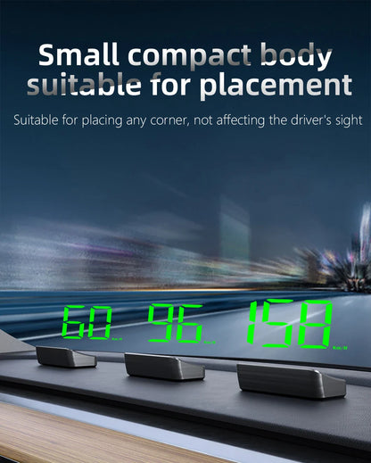 M2 Head-Up Display Digital Speedometer GPS HUD – Plug & Play Windshield Projector with Large KMH Font for All Cars