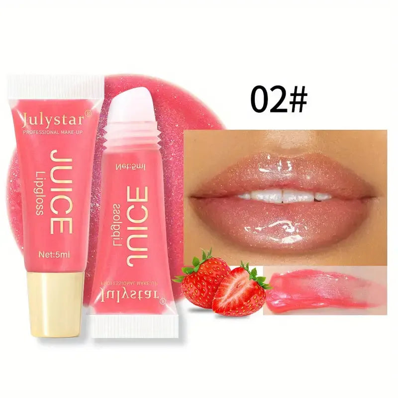 Watery Crystal Clear Jelly Lip Oil – Moisturizing Lip Balm & Gloss with Smoothing Effect, Fruit-Scented Glass Pout
