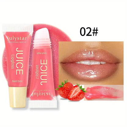 Watery Crystal Clear Jelly Lip Oil – Moisturizing Lip Balm & Gloss with Smoothing Effect, Fruit-Scented Glass Pout