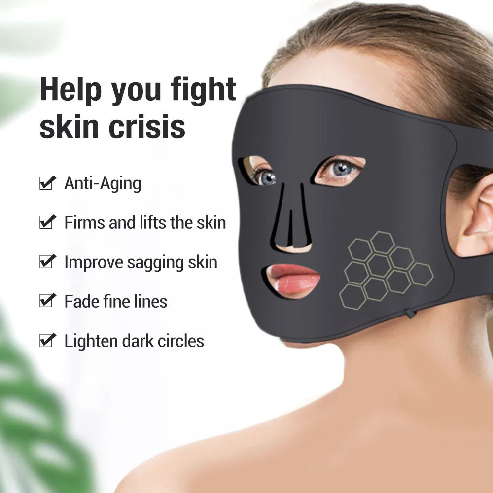 Red Light Therapy Mask - 460nm, 660nm, 850nm LED Beauty Device for Skin Rejuvenation, Anti-Aging & Wrinkle Repair