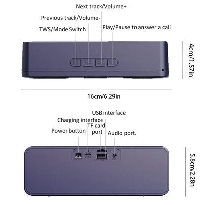 S18 Wireless Bluetooth Smart Speaker — Portable Subwoofer for Mobile, Computer, Outdoor Audio & Radio