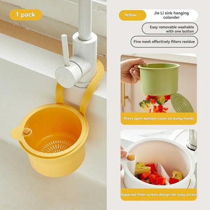 Creative Kitchen Sink Strainer Basket – Detachable, Openable Bottom Garbage Filter for Quick Drain