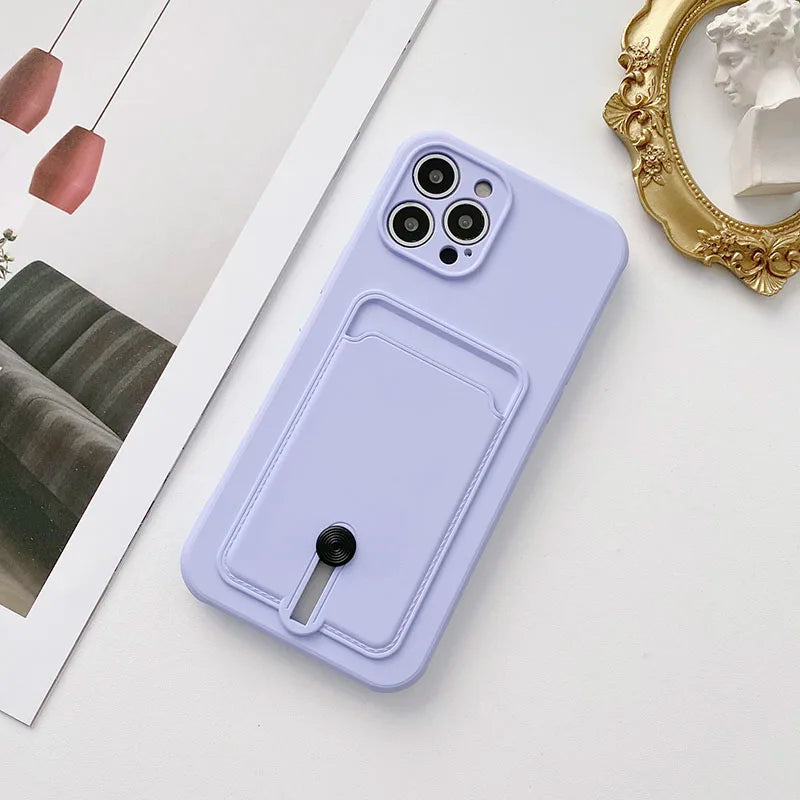 Shockproof Wallet Phone Case for Samsung Galaxy A51/A52/A53/A55 & A71/A72 – Soft Silicone Card Slot Back Cover