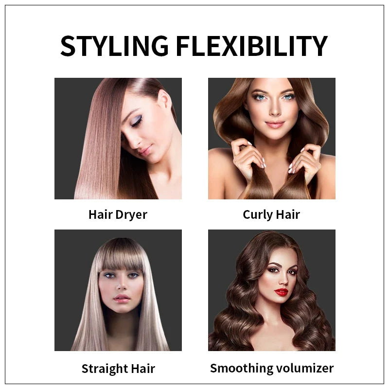 LISAPRO 3-in-1 Hot Air Brush - Professional Hair Dryer, Volumizer & Styling Brush With 1000W One-Step Blow Drying