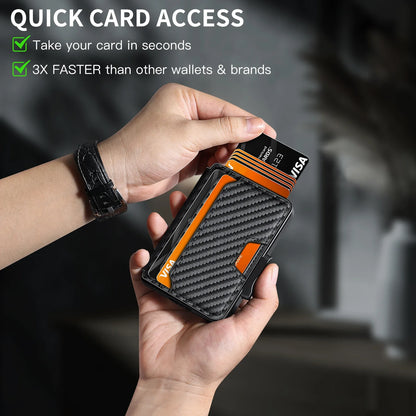 RFID Blocking Men's Slim Pop-up Wallet – Minimalist Bifold Credit Card Holder