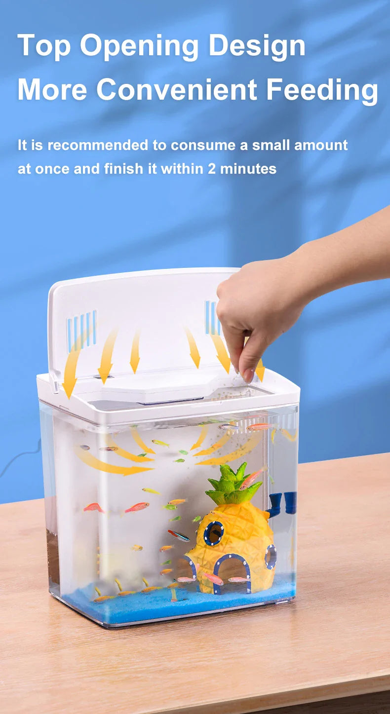 Mini Fish Tank for Living Room - Self-Circulating Eco Tank with Back Filter for Goldfish