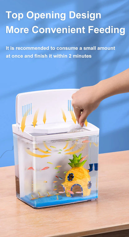 Mini Fish Tank for Living Room - Self-Circulating Eco Tank with Back Filter for Goldfish