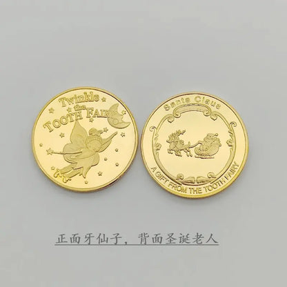 Tooth Fairy Gold Plated Commemorative Coin – Metal Keepsake Gift for Kids Tooth Collection