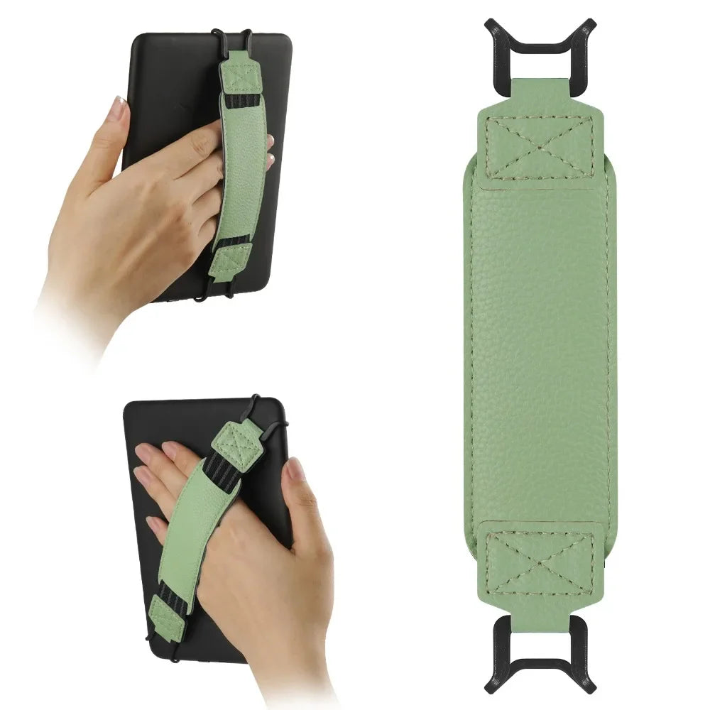 Leather Tablet Hand Strap — Elastic Anti-Drop E-Reader Holder for Kindle, iPad, Kobo, Sony, Pocketbook, Lenovo