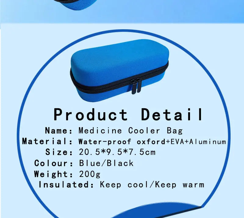 Medical Cooler Travel Pouch with 4 Ice Packs – EVA Insulin Pen Case & Drug Freezer Box for Diabetes Cooling Storage