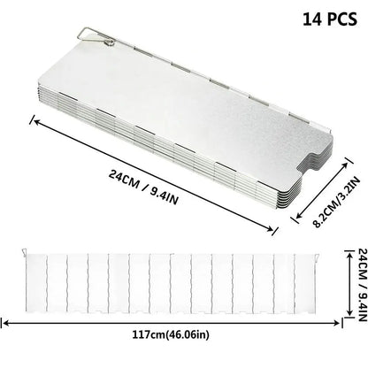 Aluminum Alloy Gas Stove Wind Shield – Windproof Screen for Outdoor Camping & Picnic (8-16 Plates)