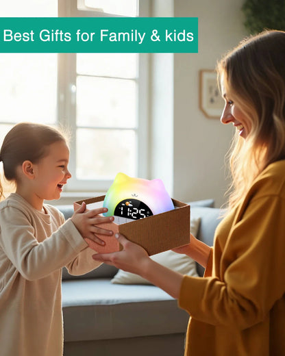 ORIA Kids Alarm Clock with 11-Color Night Light & Child Lock — Sleep Training Wake Up Clock for Boys & Girls Gift