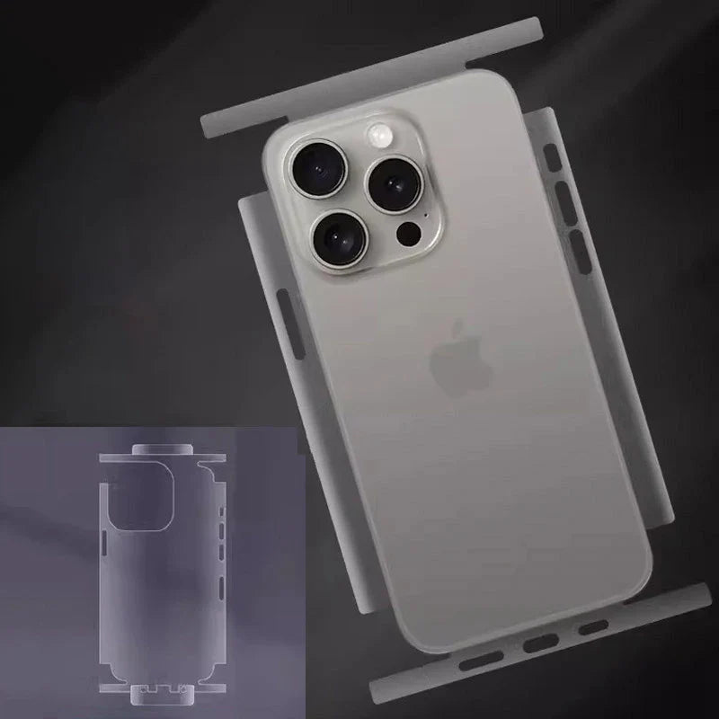 Hydrogel Back Film Screen Protector for iPhone 15 Pro Max & 16 Pro Max – Matte Clear Frame, Protective Film for iPhone 16 Plus