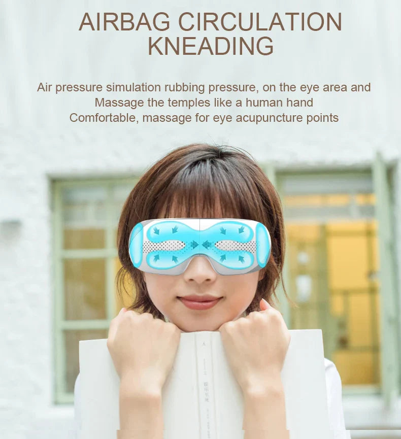 Newest Visible Eye Massager | Smart Airbag Compression Glasses with Bluetooth Music for Better Sleep