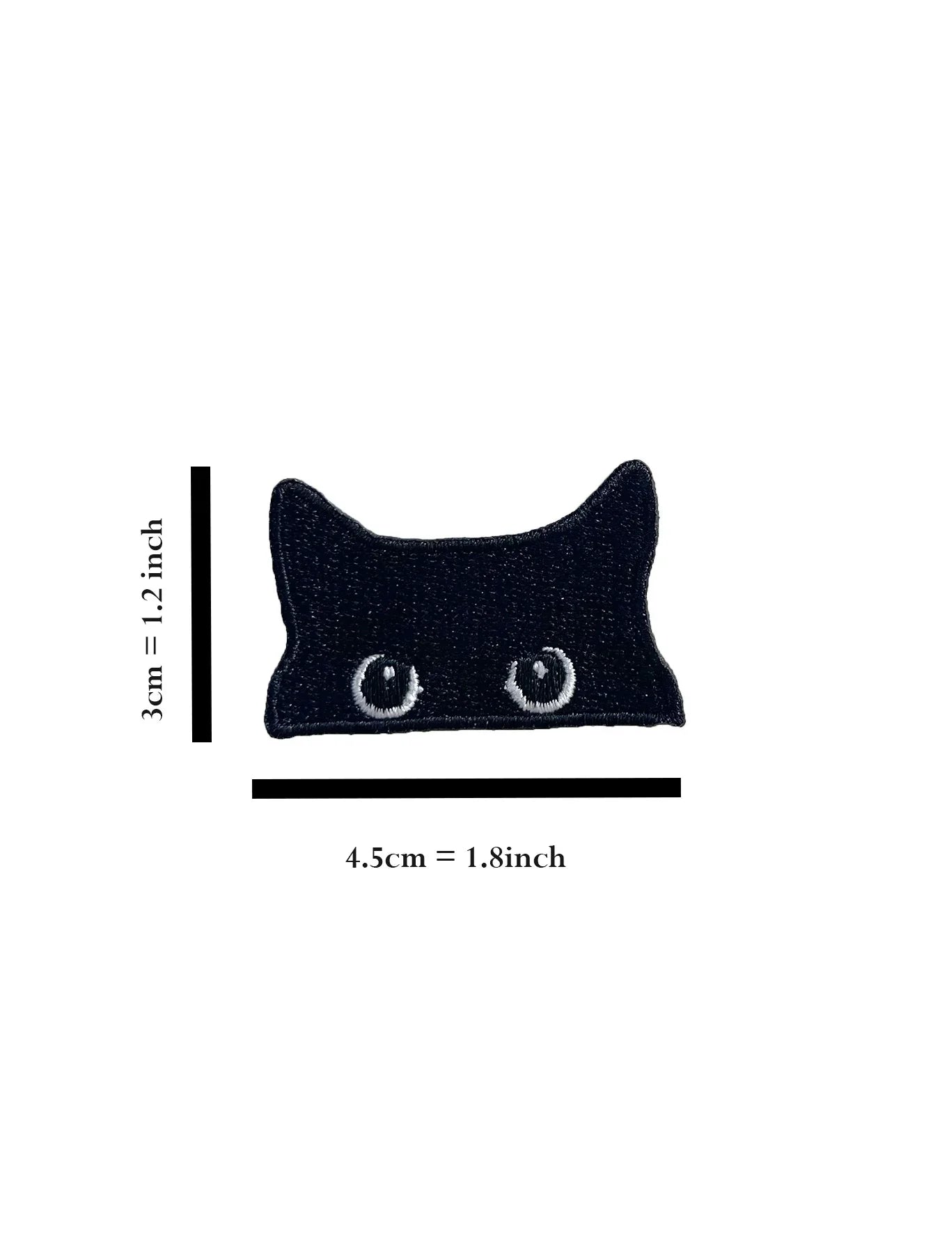 2PCS Embroidered Black Cat Iron-On Patch – Cute Design for Clothing, Jeans & Jacket Decoration