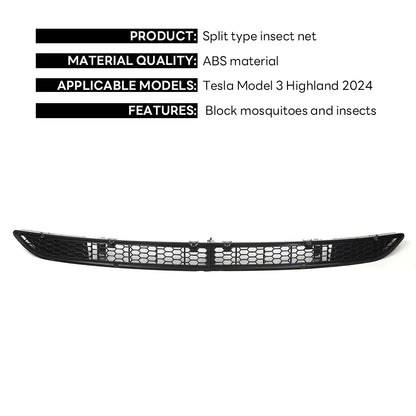 Tesla Model 3 Highland 2024 Lower Bumper Mesh — Anti-Insect & Dust-Proof Vent Grille Cover, Front Protection