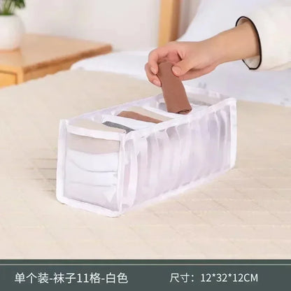 Foldable Underwear Drawer Organizer - Closet Storage Box Divider for Underpants, Socks, Bras & Clothing Accessories