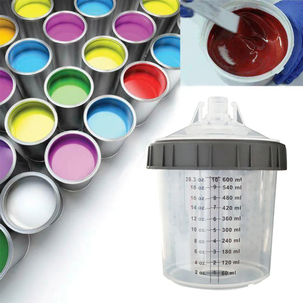 10-Pack Disposable Paint Cups - Spray Gun Paint Mixing Cups for Quick Airbrushing - Available in Various Sizes: 160ML, 350ML, 600ML, 810ML