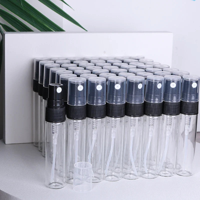 50-Pack 5ml Mini Glass Perfume Spray Bottles – Transparent High-Quality Portable Travel Sub-Bottles