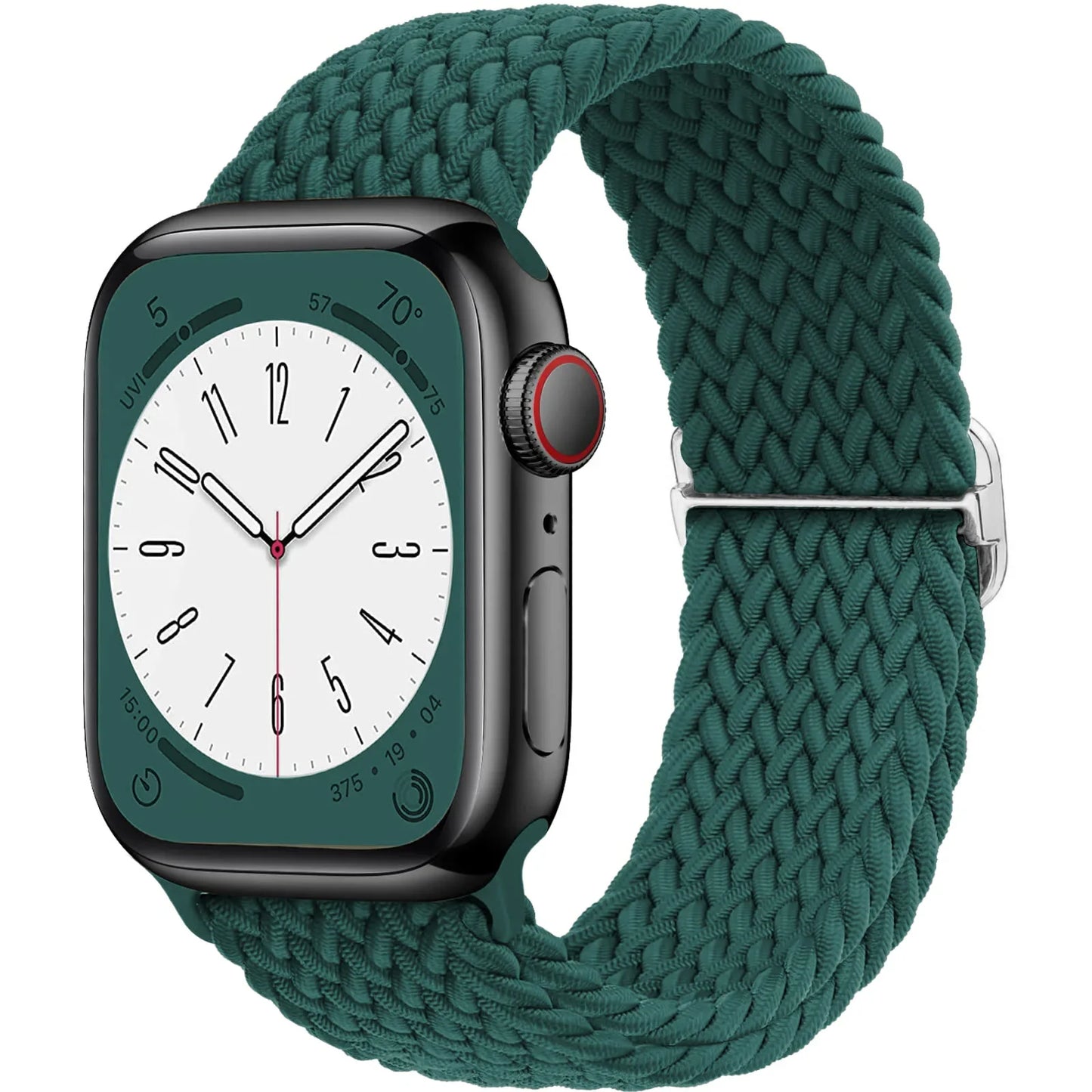 Braided Solo Loop Apple Watch Band – Adjustable Nylon Strap for iWatch Series SE, 4–8 & Ultra (40mm–49mm) Bracelet Wristband