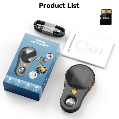 2.0 Inch 500X Digital Microscope - 1080P Video Coin Microscope with Magnifying Glass & 8 LEDs, for Electronics Repair, Windows/Mac