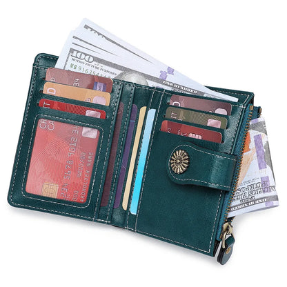 Women’s Short PU Wallet – Simple Plain Clutch, Casual Trendy Card Holder & Multifunctional Coin Bag for Daily Use