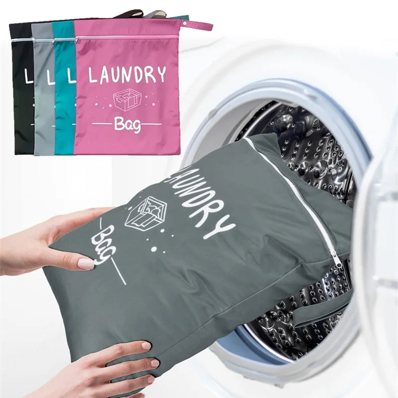 Waterproof Travel Laundry Bag – Large Capacity Portable Handheld Wash Bag, Zipper Oxford Cloth Storage for Clothing & Exercise Gear
