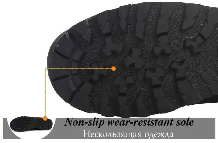 Men's Waterproof Hiking Shoes - Anti-Collision Climbing Shoes, Fashion Outdoor Casual Lace-Up Sneakers