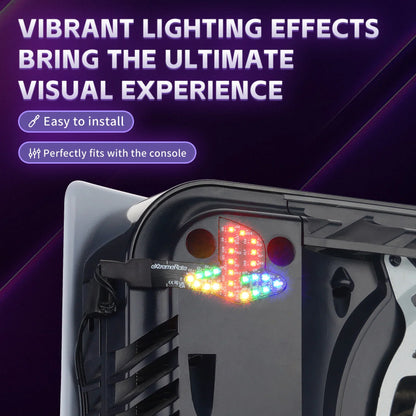 eXtremeRate RGB LED Kit for PS5 (CFI-1 Series) – Rainbow Logo with 40 Effects for Disc & Digital Edition Console
