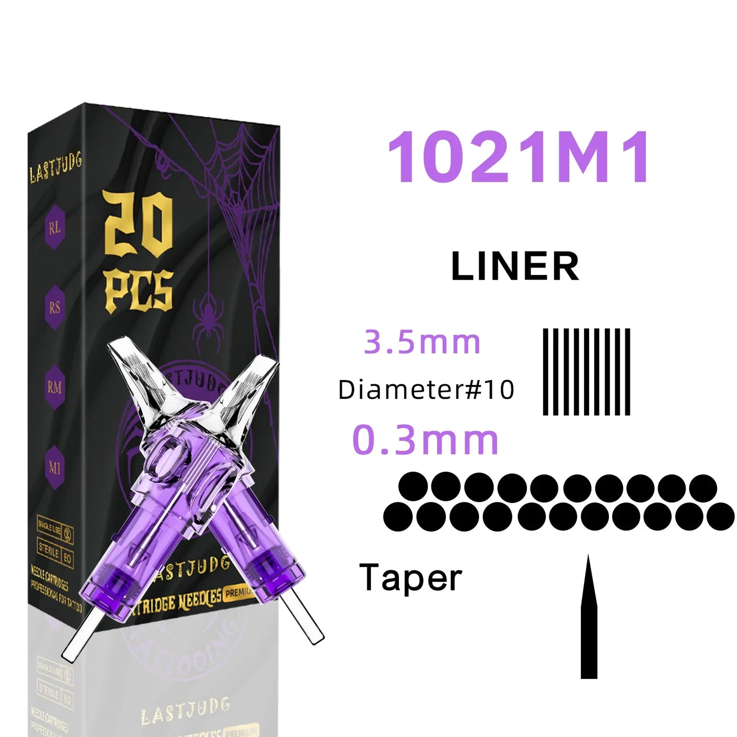 LASTJUDG 20PCS Disposable Tattoo Cartridge Needles – RL RS M1 RM for Permanent Makeup & Tattoo Pen