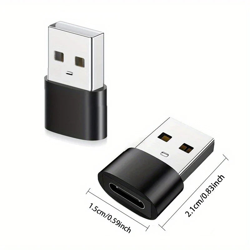 USB-C to USB Adapter – Type-C Male to Female Converter for Phones, PCs, and Laptops, 1/2/5pcs Pack
