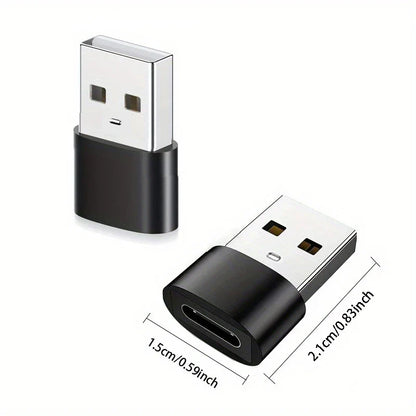 USB-C to USB Adapter – Type-C Male to Female Converter for Phones, PCs, and Laptops, 1/2/5pcs Pack