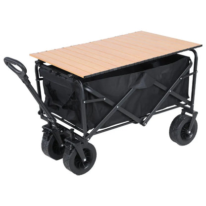 Heavy Duty Collapsible Folding Beach Wagon – Large-Capacity Portable Utility Cart for Garden & Camping