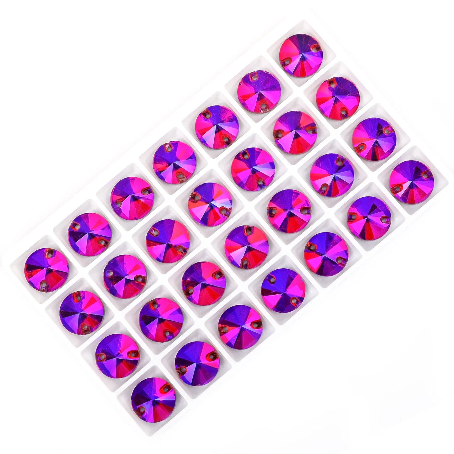 Crystal Rhinestone Flatback Beads - AB Round Shell Gems for DIY Crafts, Clothing & Wedding Decoration